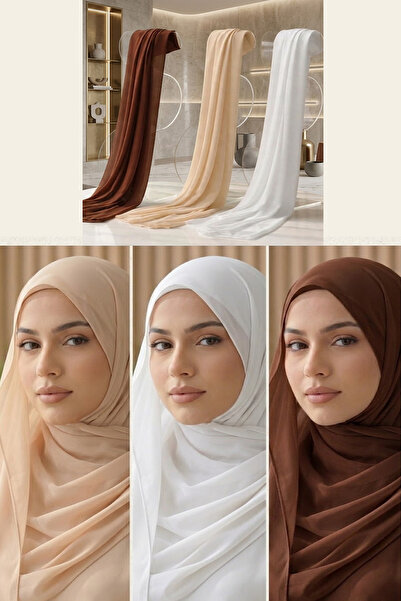 Muchmy 3 Pieces High Quality Hijab Set 3 Colors Chiffon Head Scarp Large Size...