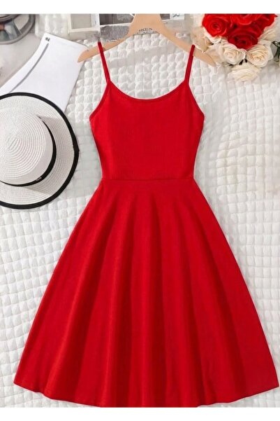 shop Κόκκινο υφαντό φόρεμα για κορίτσια