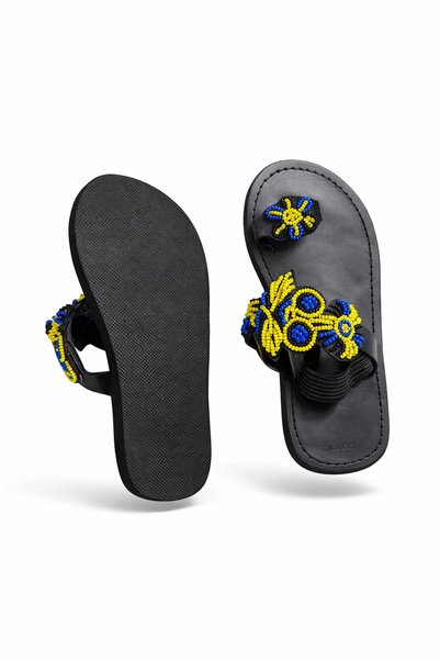 Desert & nile artistry African Kids Beaded Leather Sandals