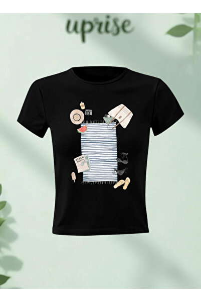 Vordevia Μπλουζάκι με στάμπα Beach Vibe από βαμβάκι και λύκρα