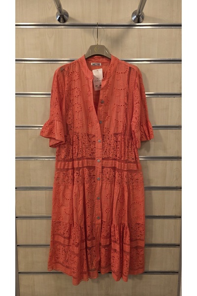 Park Moda Δαντελωτό βαμβακερό κοντό φόρεμα με επένδυση