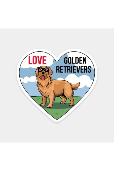 The Sticker Story. Golden Retriever Love Sticker