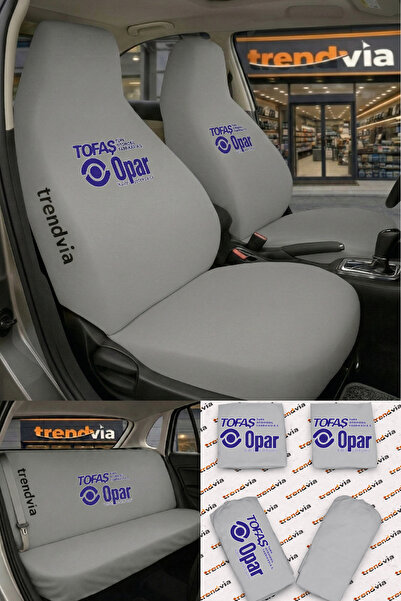 trivexa Opar Logo Car Seat Cover Front and Rear Set – Combed Cotton Lycra Uni...