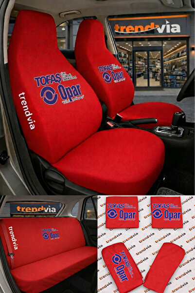 trivexa Opar Logo Car Seat Cover Front and Rear Set – Combed Cotton Lycra Uni...