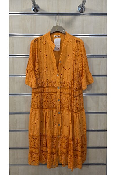 Park Moda Δαντελωτό βαμβακερό κοντό φόρεμα με επένδυση