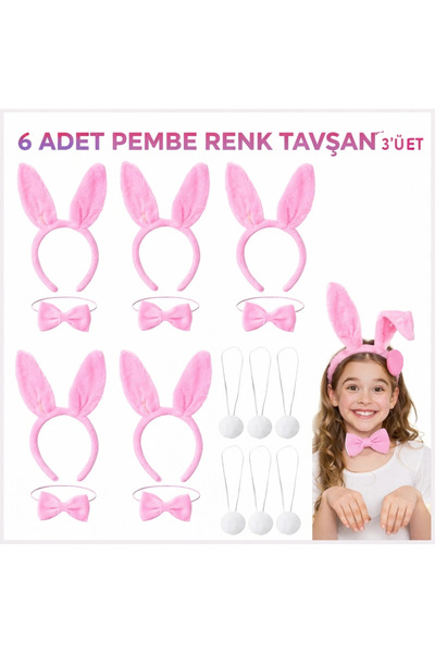 Marsilyan Set complet de recuzită pentru iepurele de culoare roz 6 &amp; # Se...