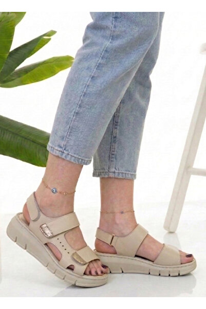 waykon Γνήσιο δέρμα, ψηλή σόλα, λεπτομέρεια αξεσουάρ, ορθοπεδικό μαλακό σφουγ...