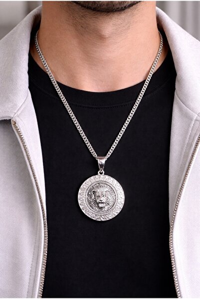 MİRAÇ GÜMÜŞ TAKI ATÖLYEM 925 Ayar Gümüş Aslan Simgeli Zirkon Taşlı Unisex Kol...