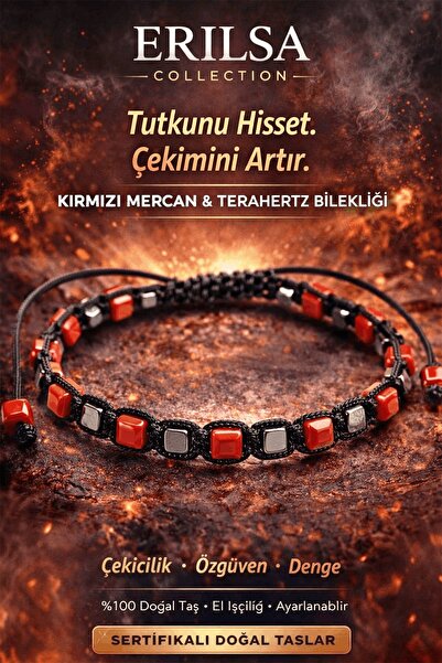 Erilsa Certified Natural Stone Red Coral Terahertz Bracelet Cube Cut Faceted ...