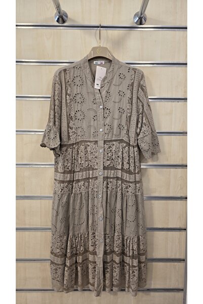 Park Moda Δαντελωτό βαμβακερό κοντό φόρεμα με επένδυση