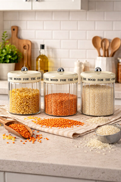 Paşabahçe Modern Tasarım Tekli Büyük Boy Cam Kavanoz Baharatlık Seti-Sızdırmaz Kapak (1100ml)