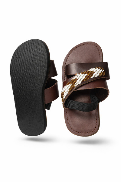Desert & nile artistry African Beaded Leather Sandals