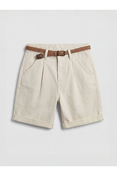 LC Waikiki RMZ GİYİM FARKIYLA Αγορίστικο σορτς Gabardine με ζώνη, STANDARD Fit