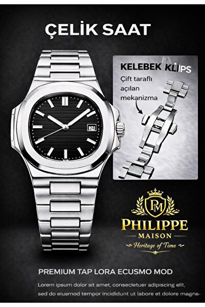 PHİLİPPE MAİSON Kelebek Klips - Men's Wristwatch with Calendar