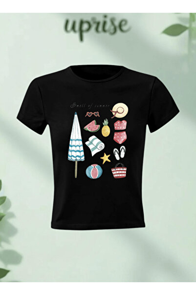 Vordevia Μπλουζάκι με στάμπα Beach Vibe από βαμβάκι και λύκρα