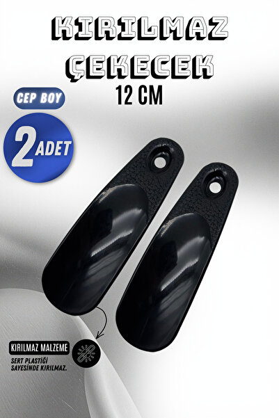 Onur 2 Adet - Siyah 12 Cm Ayakkabı Çekeceği | Sert Plastik Asılabilir Çekecek...