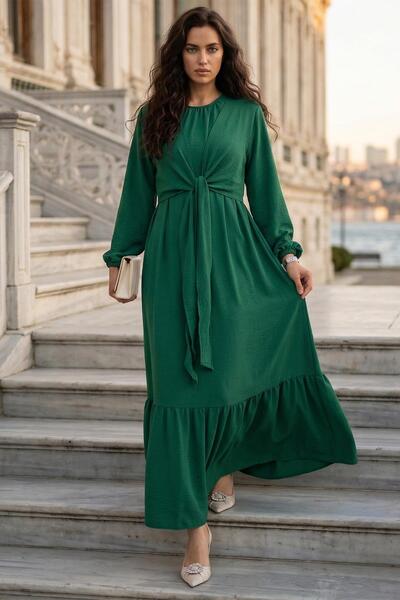 SENSTIL Φόρεμα Ayrobin με δέσιμο στο μπροστινό μέρος Πράσινο SS2873