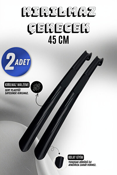 Onur 2 Adet - Siyah 45 Cm Ayakkabı Çekeceği | Sert Plastik Asılabilir Çekecek...