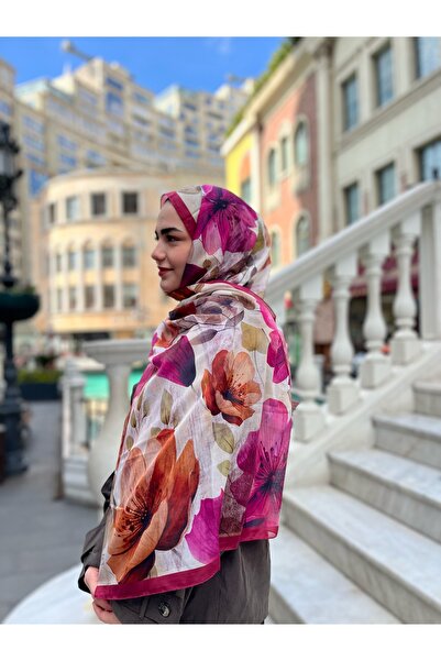 Scarf Çiçek Desen Yazın Favorisi Soft Şallar