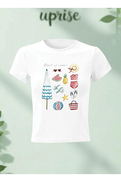 Vordevia Μπλουζάκι με στάμπα Beach Vibe από βαμβάκι και λύκρα