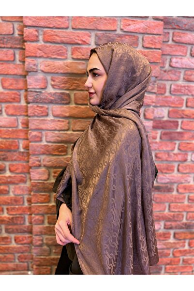 Scarf Ayrobin Model Kahverengi Jakar Şal