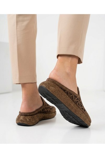 LABRONA Women's Stone Patterned Orthopedic Sole Slippers