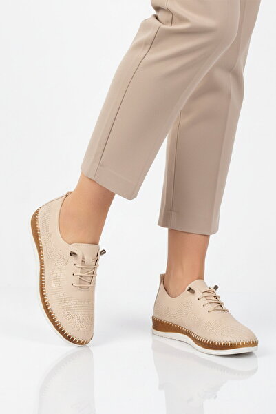 AYK'S Beige Lightweight Flexible Women's Casual Shoes 066 Z