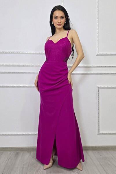 FashionForYou Σερέλια βραδινό φόρεμα κρουαζέ με δαντέλα και χειροποίητα κρύστ...