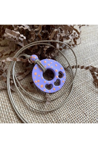zeinapp Three Hearts Symbol Spiritual Symbol Design Handmade Ceramic Porcelain Necklace