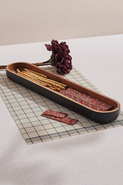 Paşabahçe Wooden Urban Oval Serving Bowl m - 1 Piece