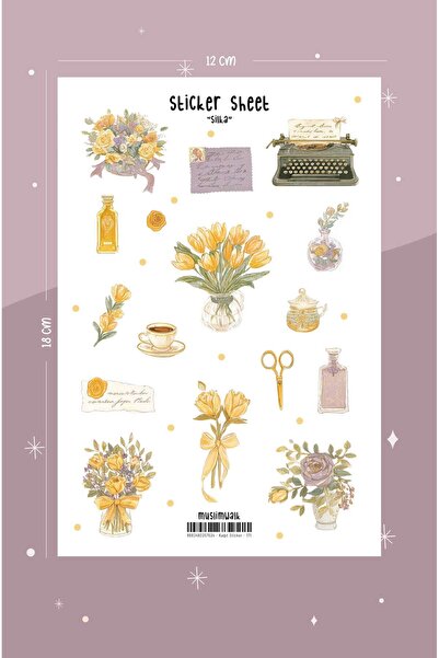 MuslimWalk Silka – Vintage Çiçekli – Sticker Seti #171