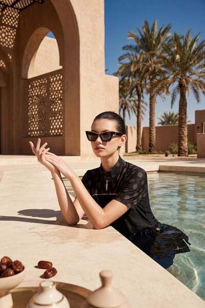 Haşema Колекция Ваха, полузатворен бански комплект от 5 части с десенирани ра...