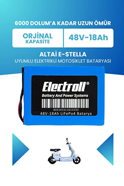 ELECTROLL Altai E-Stella Batarya (Standart Kapasite) LiFePO4 48V 18Ah Elektri...