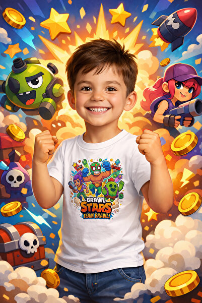 Zeycem Store تي شيرت مطبوع بنمط Brawl Stars للأطفال والبنات والأولاد للجنسين