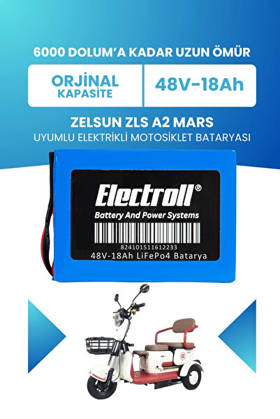 ELECTROLL Zelsun ZLS A2 Mars Batarya (Standart Kapasite) LiFePO4 48V 18Ah Ele...