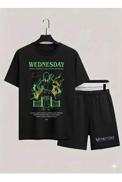 MAGORS Wednesday Addams Printed 100% Cotton Crewneck Children's T-Shirt-Short...