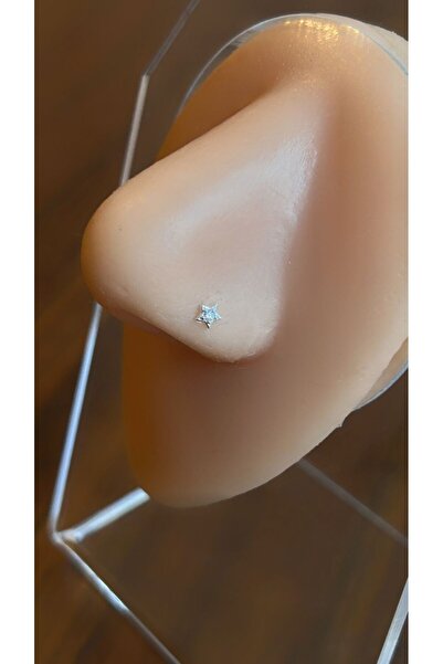 axexuar 925 Ayar Gümüş Hızma Delikli Burunlara Yıldız Motifli Hızma Piercing