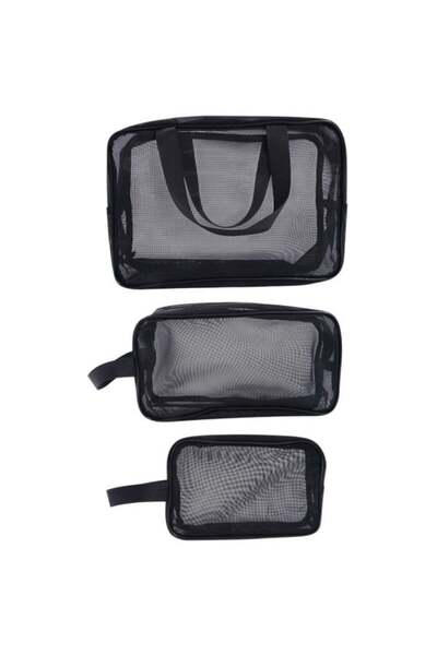 Salon System Travel Makeup Bag Set 3Pcs Cosmetic Bag