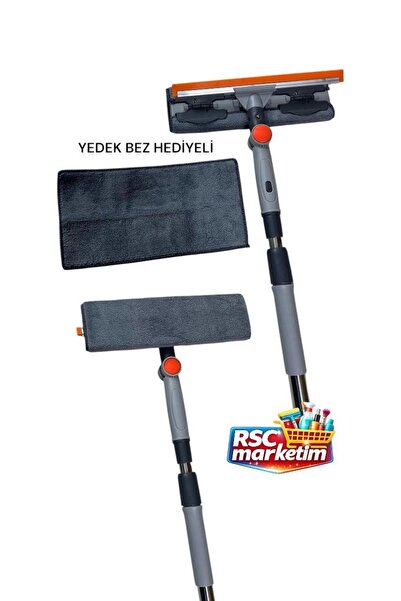 RSC MARKETİM TELESKOPİK SAPLI CAMSİL OYNAR BAŞLIKLI + YEDEK BEZ CAMLARDA 0 LEKE