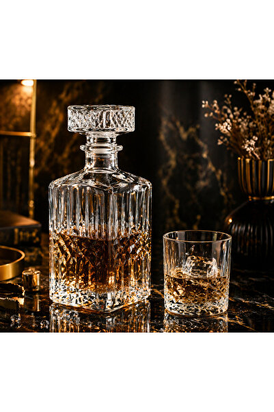 Cook Concept Set decantor și pahare whisky, 4 pahare de 200 ml + decantor de 940 ml, sticlă, design modern elegant