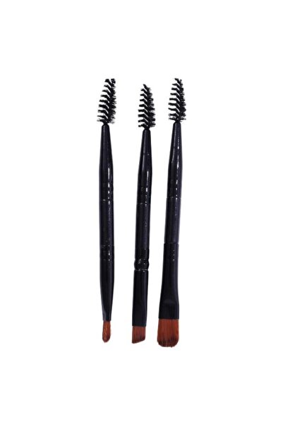 Salon System 3-Piece Double-Ended Brush Set for Eyelashes and Eyebrows