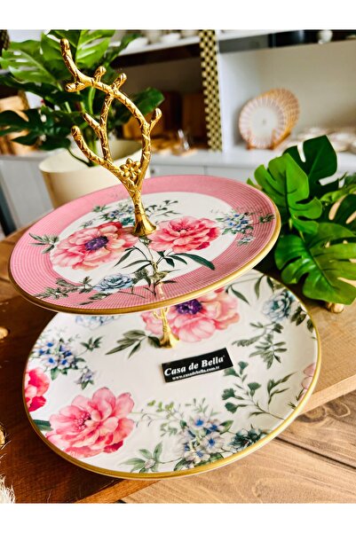CASA DE BELLA Magnolya Gold Gilded 2-Tier Cookie Holder
