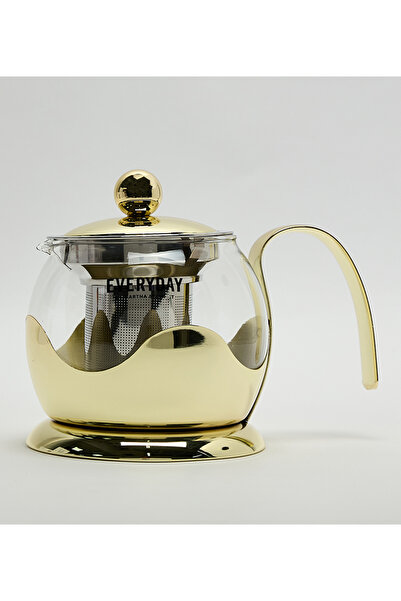 Martha Stewart أباريق شاي زجاجية ذهبية مقاس 16×13 سم