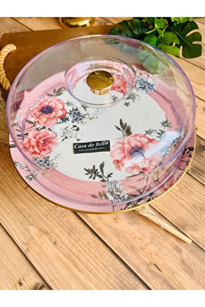 CASA DE BELLA Magnolya Gold Gilded Footed Cake Pan