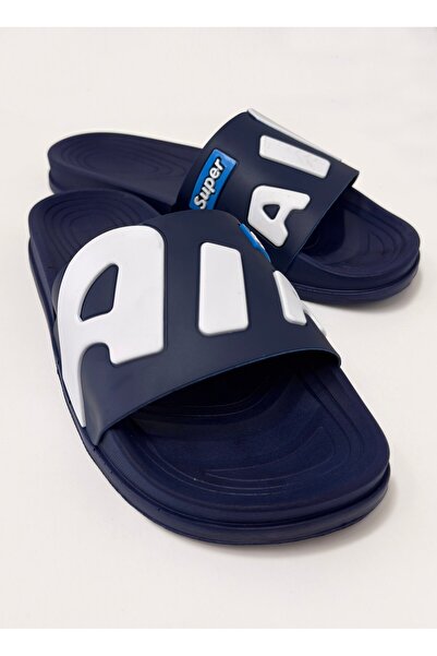 CCWAY AYAKKABI Ανδρικές παντόφλες με μονό σχέδιο AIR LACI ΛΕΥΚΟ ΜΠΛΕ