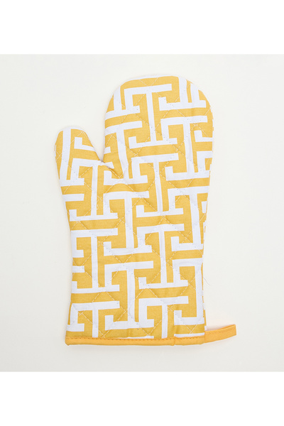 Sur La Table cotton 17x30cm White/Gold Mitts