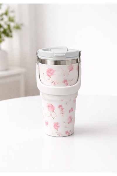 Mihristore Taşıma Kulplu Paslanmaz Çelik Termos 700 ML Mug Vakumlu Isı Yalıtı...