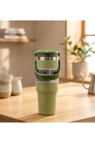 Mihristore Çelik Termos Taşıma Kulplu Paslanmaz Çelik Termos Mug 700 ML Vakum...