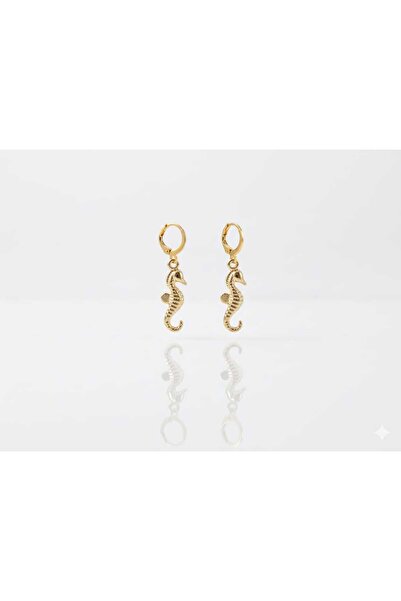 Ralp Moda Gold Color Seahorse Figured Dangle Earrings – Elegant and Minimalis...