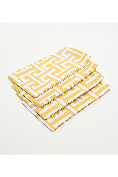 Sur La Table cotton 43x43cm White/Gold Napkin